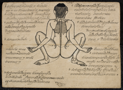 Thai medical diagram showing the pressure points on a Human body.