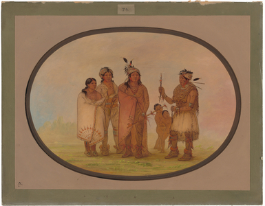 Shawano Indians, 1861-1869 (oil on card mounted on paperboard)