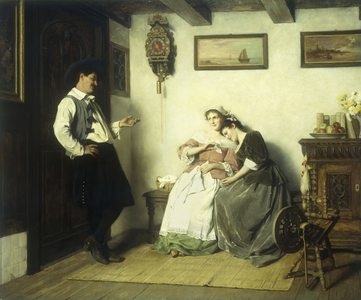 Flirtation (oil on canvas)
