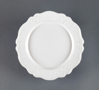 Plate, Success to the King of Prussia and His Forces, 1756-65 (salt-glazed stoneware)