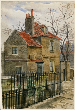 Church Cottage, Church Passage, St Mary's Churchyard, Islington (w/c on paper)