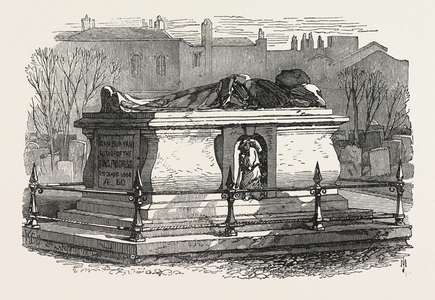 Old Tombs in Bunhill Fields Cemetery: John Bunyan's Tomb, 1869