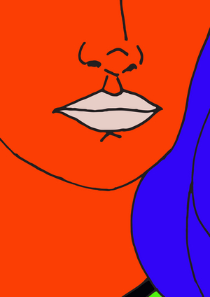 White lips (mixed media)