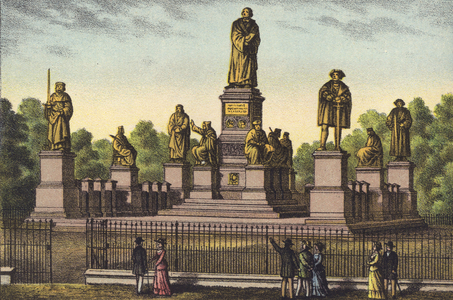 The Luther monument in Worms (chromolitho)