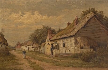 A Gloucestershire Lane, late 19th century (oil on canvas)