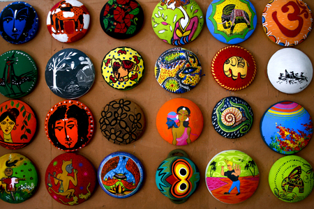 A collection of painted pottery done by the students of the Fine Art Institute of Dhaka University ahead of the Bengali New Year 1415 or Pahela Baishakh. Dhaka, Bangladesh. April 7, 2008.  (photo)