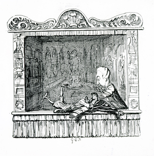 The doctor with Mr Punch, 1828 (engraving)