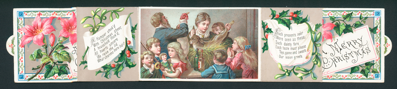 Receiving a Christmas Hamper, Card (Bookmark) (chromolitho)