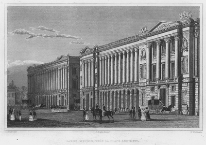 Paris, Garde Meuble, Vers La Place Louis XVI (engraving)