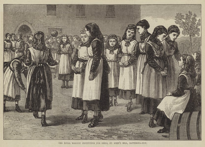 The Royal Masonic Institution for Girls, St John's Hill, Battersea-Rise (engraving)
