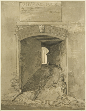 St Leonard's Lane (pencil & watercolour on paper)