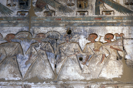 Temple of Ramses III. Priests. Egypt.
