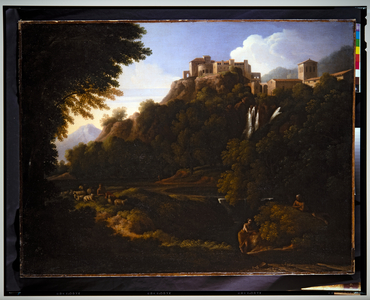 Landscape - A Waterfall in the Roman Campagna, 17th century (oil on canvas)