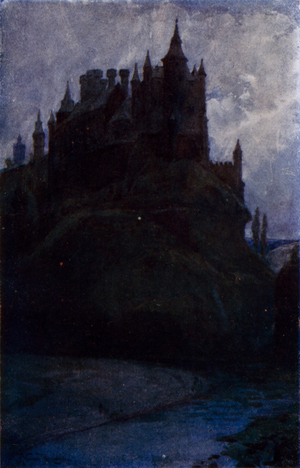 The Alcazar, Segovia (colour litho)