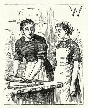 Cook and kitchen maid (engraving)