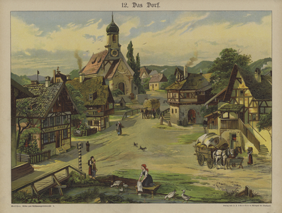Village (colour litho)