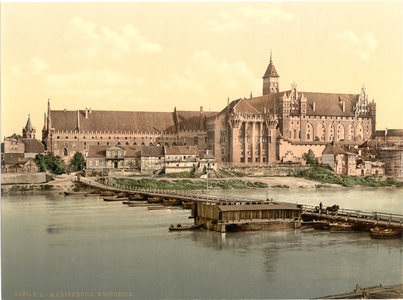 Marienburg, west side, Prussia, Germany, c.1900 (colour litho)