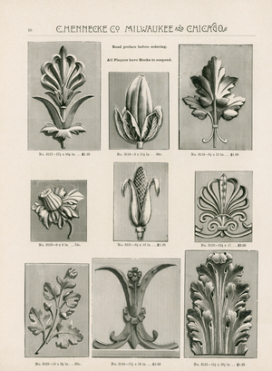 Page from Hennecke's Art Studies (engraving)