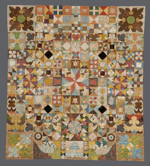 1718 Silk Patchwork Coverlet, 1718 (textile)
