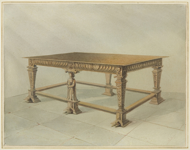 Communion Table of Old Oak, St John's Church (w/c on paper)