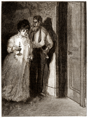 "Boule de Suif": Elisabeth Rousset refuses to sleep with Cornudet, early 20th century (illustration)