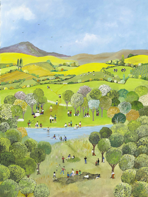 Sunday picnics, 2009 (Gouache on paper)