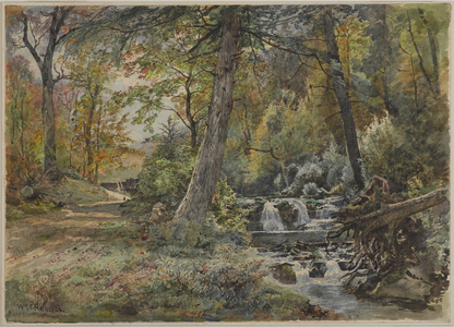Landscape with Stream and Road, Chester County, c.1886 (w/c over graphite on off-white, moderately thick, moderately textured wove paper)