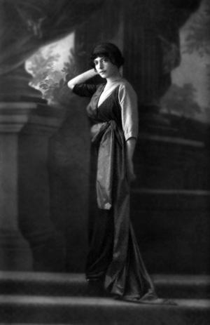 French comedian Henriette Roggers as Madame Le Franc in play "Rue de la paix" in Paris, photo from french paper "Le Theatre" february 1912