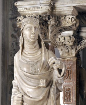 The Virtue of Justice, Tomb of Saint Peter, c.1336 (marble) (detail of 3496970)