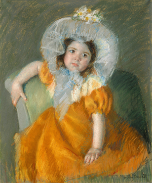 Margot in Orange Dress, 1902 (pastel on paper)