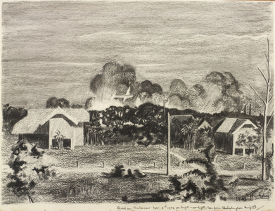 The Raid in Bright Moonlight on Makasan, Siam : 2nd November 1944 (chalk)