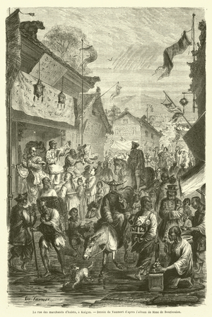 La rue des marchands d'habits, a Kalgan (engraving)