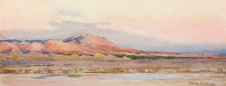 Evening on the Sahara (colour litho)