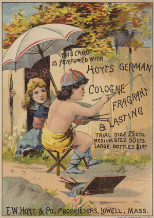 Boy Painting on Fence (chromolitho)