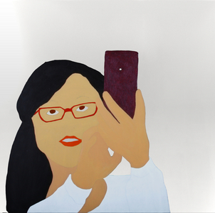 Say Cheese, 2016 (oil on mirrored steel)