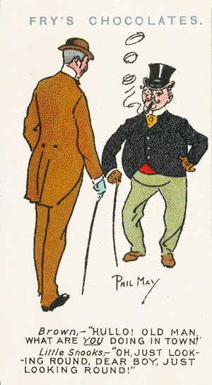 Phil May sketch (colour litho)