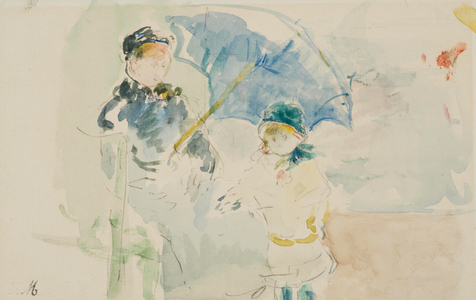 At the Beach in Nice, 1882 (watercolour)