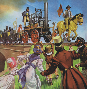 Stockton and Darlington railway (colour litho)