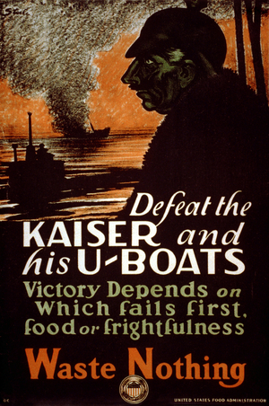Defeat the Kaiser and his U-boats, 1917 (colour litho)