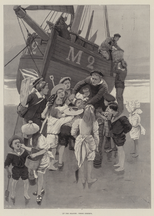 At the Seaside, Fresh Shrimps (engraving)