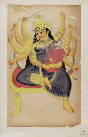 Durga, c.1875 (watercolour)