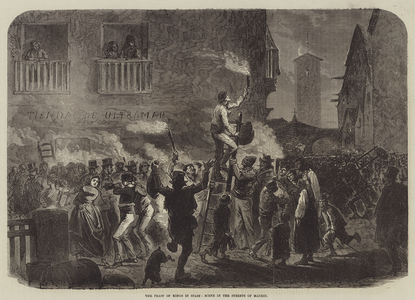 The Feast of Kings in Spain, Scene in the Streets of Madrid (engraving)