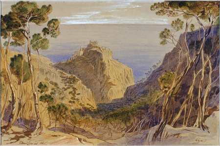 Eza, France, 1865 (ink & w/c on paper)


