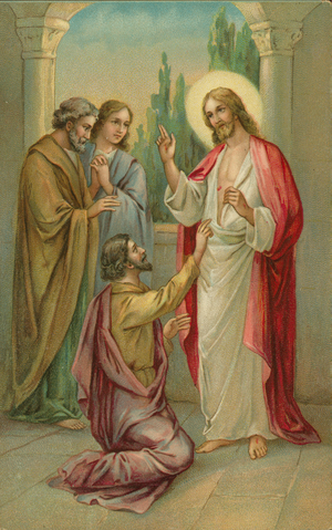 The Doubting of Thomas (chromolitho)
