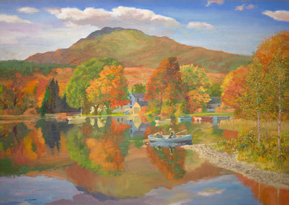 Fishing in Scotland (acrylic on board)