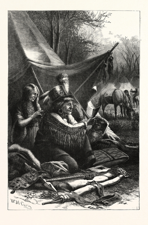 An Indian Toilet, Engraving 1876, US, USA, America, United States