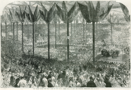 Queen Victoria laying the first stone of the Royal Albert Hall (engraving)