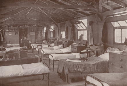 Donington Hall Camp: One of the Bedrooms (b/w photo)