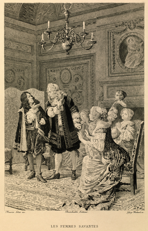 Moliere's Femmes Savantes, 19th century (engraving)