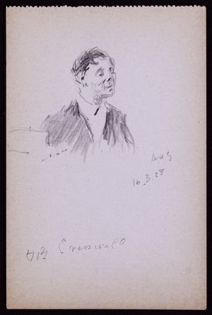 Portrait of HB Cresswell, 1928 (pencil on paper)